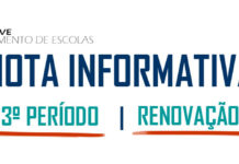 Nota Informativa – Avaliação 3º período | Renovação de matrícula